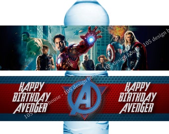 INSTANT DOWNLOAD Avengers Water Bottle Label Printable - Avengers Party - Avengers water bottle labels - Avengers Birthday