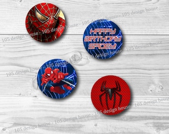 INSTANT DOWNLOAD Spiderman Cupcake Toppers Printable - 2" Cupcake Toppers - Spiderman Cupcake Toppers - Spider-Man Cupcake Toppers