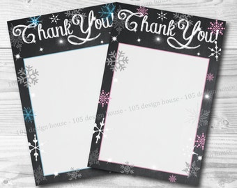Winter Onederland Thank You Printable (pink blue and purple) - Winter Onederland Birthday Party - Winter Onederland Invitation