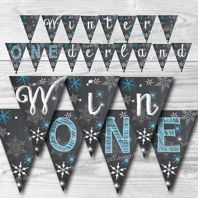 Winter Onederland Banner INSTANT DOWNLOAD Printable Blue - Etsy
