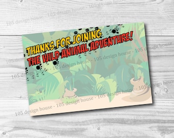 Wild Kratts Inspired Thank You Card Printable 4x6 INSTANT DOWNLOAD - Wild Kratts Party Thank You Card - Wild Kratts Birthday