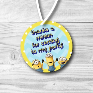 Minions Favor Tag Printable Instant Download - 2.5 inch Favor Tags - Despicable Me Favor Tags - Minions