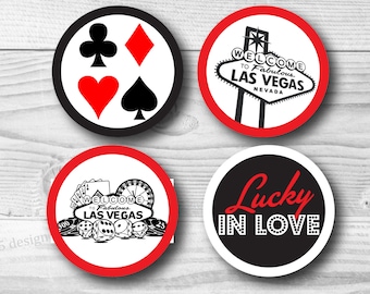 Las Vegas Cupcake Topper Printable 2" Cupcake Toppers - Casino Party Printables - Printable Las Vegas - INSTANT DOWNLOAD - Casino Las Vegas