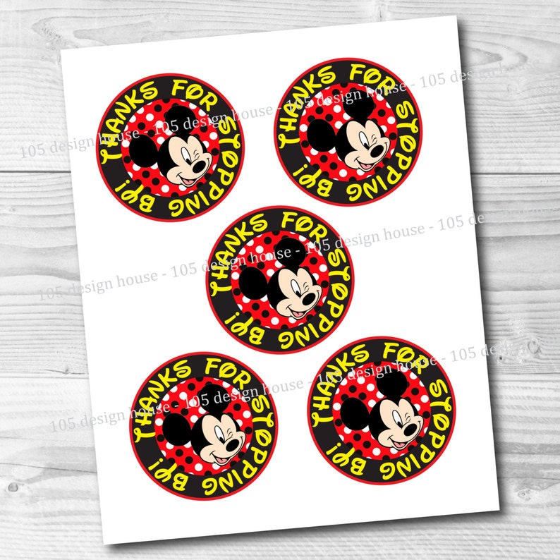 INSTANT DOWNLOAD Mickey Mouse Favor Tag Printable 3 Inch Favor - Etsy