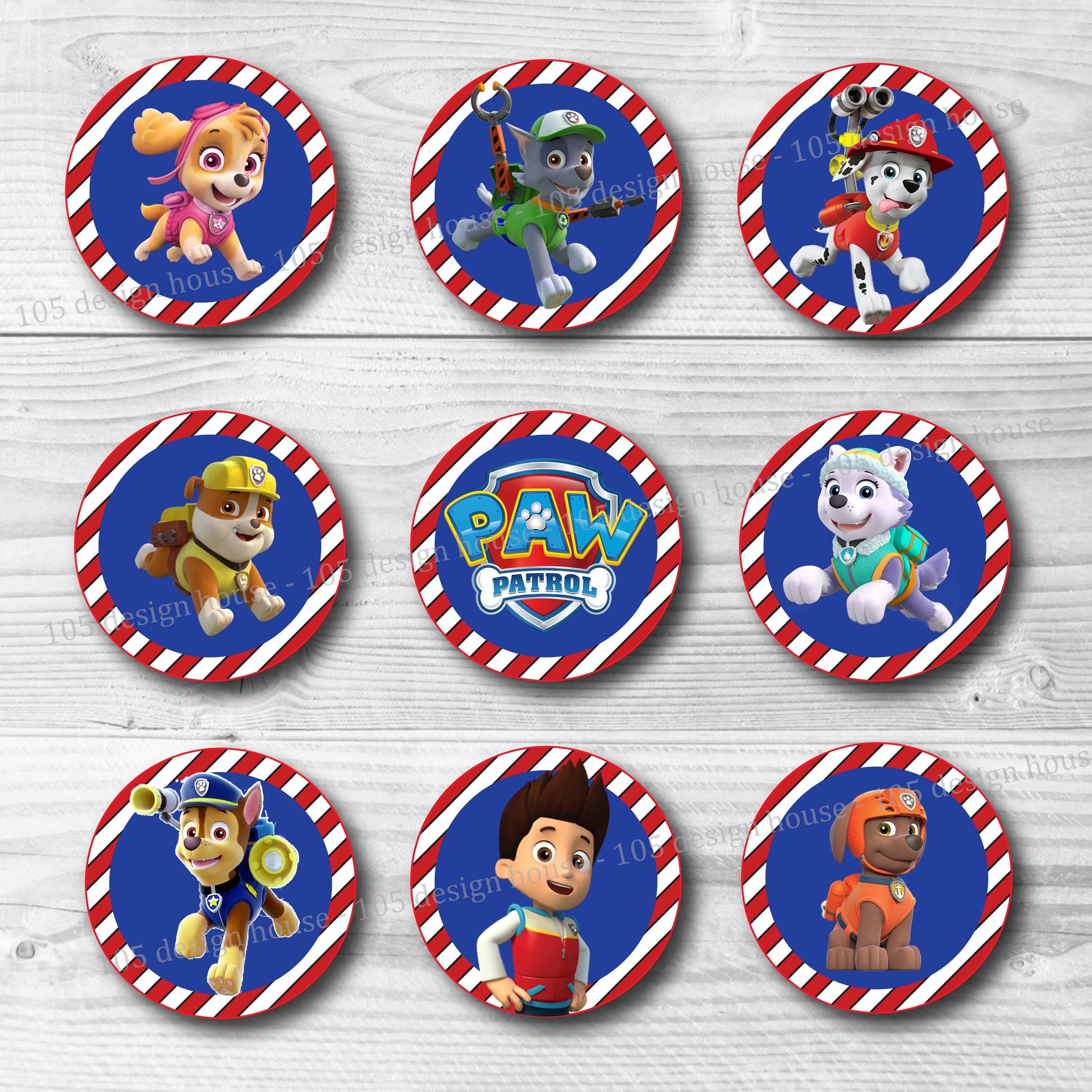 Paw Patrol Cupcake Topper Printable Toppers | Etsy