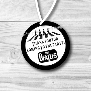 INSTANT DOWNLOAD Beatles Favor Tag Printable 2.5 inch Favor Tags - The Beatles Party Favor Tags - The Beatles Party Tags - Printable Beatles