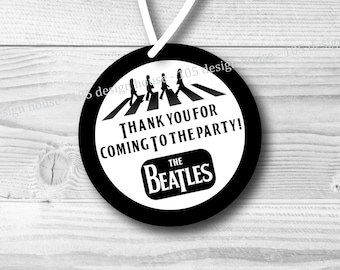 INSTANT DOWNLOAD Beatles Favor Tag Printable 2.5 inch Favor Tags - The Beatles Party Favor Tags - The Beatles Party Tags - Printable Beatles