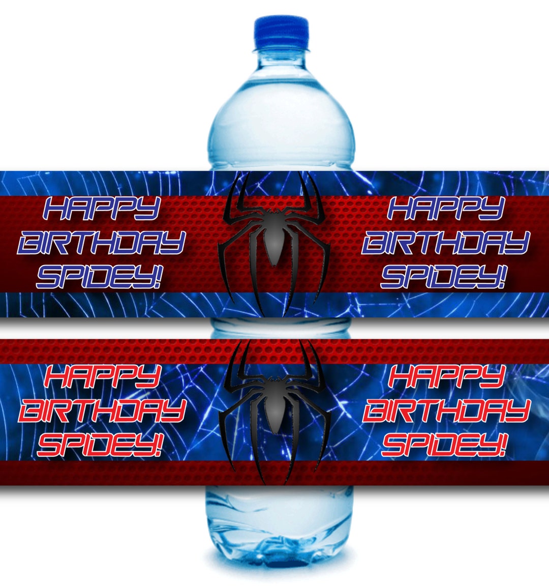 INSTANT DOWNLOAD Spiderman Party Water Bottle Label Printable - Spiderman Water Bottle Labels ...