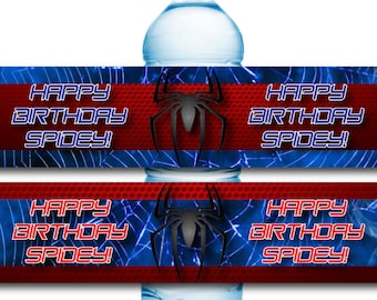 TÉLÉCHARGEMENT INSTANTANÉ Étiquette de bouteille d’eau Spiderman Party imprimable - Étiquettes de bouteille d’eau Spiderman - Étiquettes de bouteille d’eau Spider-Man