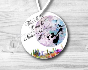 Peter Pan inspiriert Favor Tag Printable 2,5 Zoll Favor Tags Sofortiger Download - Peter Pan Favor Tag - Peter Pan Party - Never Never Land