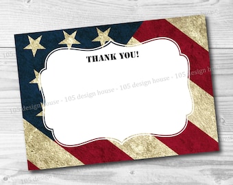 Military Thank You Card Printable INSTANT DOWNLOAD - Military Thank You Card Design - Army - Navy- Marines - Air Force