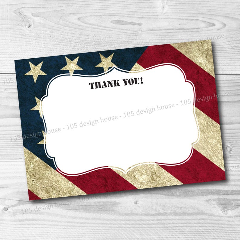 Military Thank You Card Printable INSTANT DOWNLOAD Military Etsy