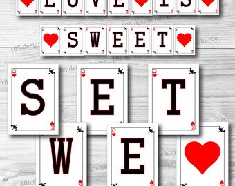 Love Is Sweet Banner INSTANT DOWNLOAD- Printable Las Vegas Banner - Casino Banner - Dessert Bar - Las Vegas Shower Banner - Casino Theme