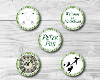 Peter Pan Cupcake Topper Printable 2" Cupcake Toppers - Peter Pan Party Printables - Printable Peter Pan - INSTANT DOWNLOAD - Inside Out