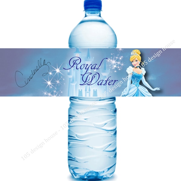 Cinderella Water Bottle Label Printable INSTANT DOWNLOAD- Cinderella Birthday - Cinderella printable - Cinderella Party - Cinderella Label