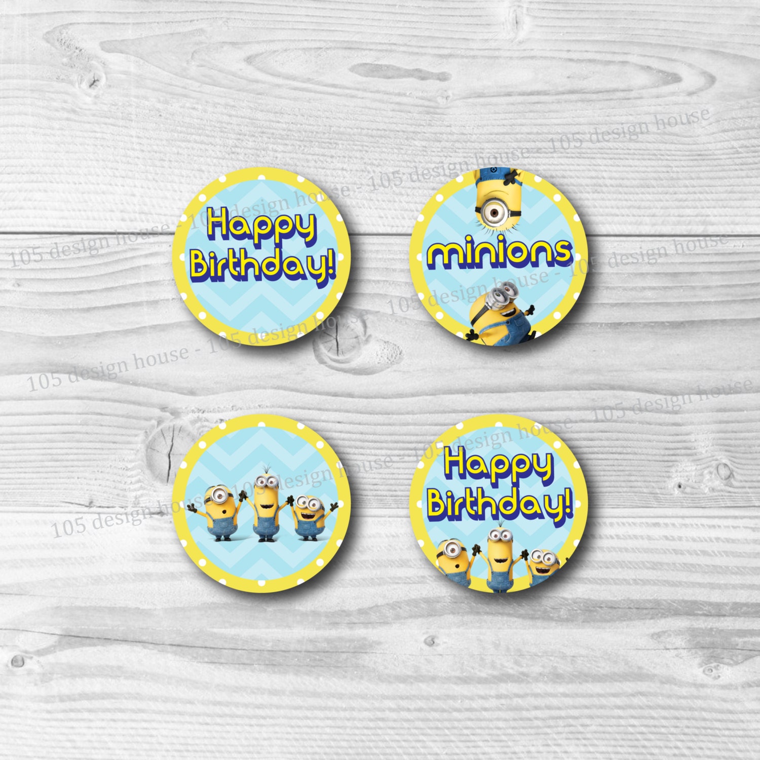 Minions Cupcake Toppers Printable 2 Cupcake Toppers Etsy
