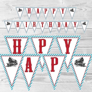 Thomas Der Zug Party Banner SOFORTIGER DOWNLOAD- Printable Thomas The Train &quot;Happy Birthday&quot; Banner - Thomas und Freunde