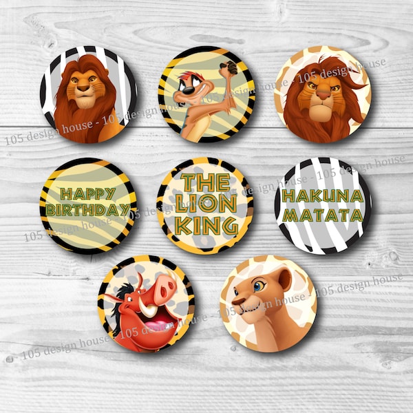The Lion King Cupcake Toppers Imprimibles 2" Cupcake Toppers - The Lion King Cupcake Toppers - The Lion King Party Printables DESCARGA INSTANTÁNEA