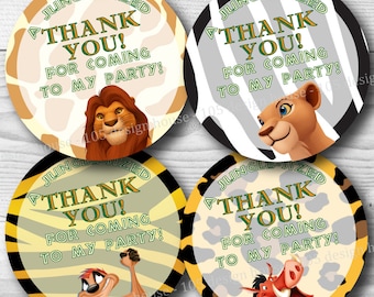 Lion King Favor Tag Printable 2.5 inch Favor Tags INSTANT DOWNLOAD- Lion King Favor Tags - Lion King Tags - Printable Lion King Gift Tags