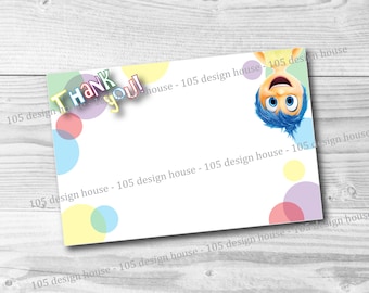 Inside Out Party Thank You Card Printable 4x6 INSTANT DOWNLOAD - Printable Inside Out Thank You Card - Inside Out Party Printable