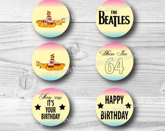 The Beatles Cupcake Toppers Printable 2" Cupcake Toppers - The Beatles Cupcake Toppers - The Beatles Party Printables INSTANT DOWNLOAD