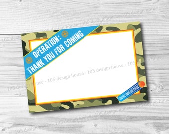 Nerf Thank You Card Printable 4x6 INSTANT DOWNLOAD - Printable Nerf Wars Party Thank You Card - Nerf Birthday - Nerf Wars Pintable - Nerf
