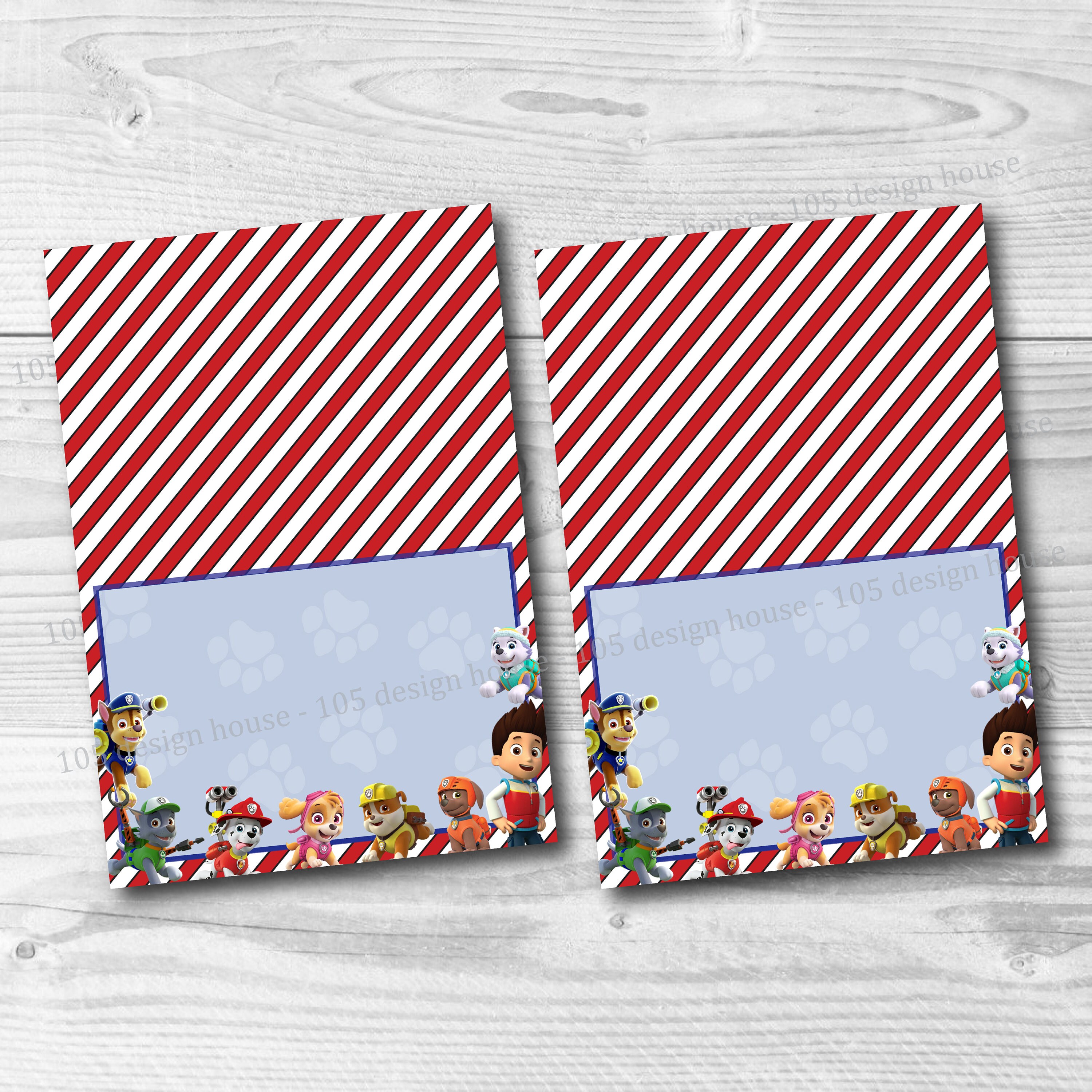 Paw Patrol Blank Food Labels Printable INSTANT DOWNLOAD - Paw Patrol Food  Cards - Paw Patrol Buffet Cards - Tent Cards