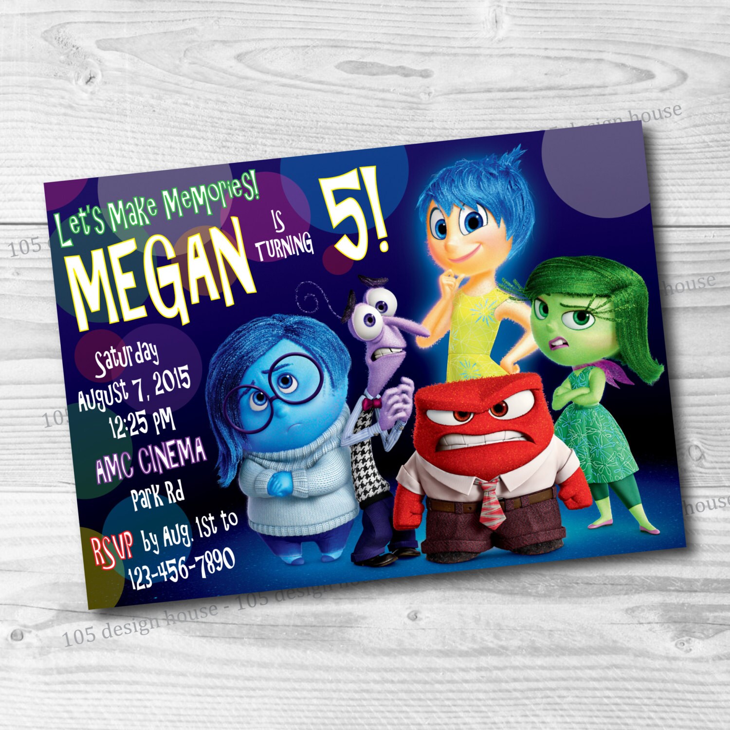 Inside Out Invitation Printable Inside Out Birthday Party | Etsy
