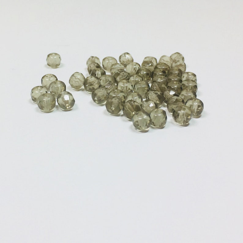 Jewelry Making Czech Grey Beads 50 Transparent Grey Czech Faceted Rondelle Faceted 3x5mm Rondelles