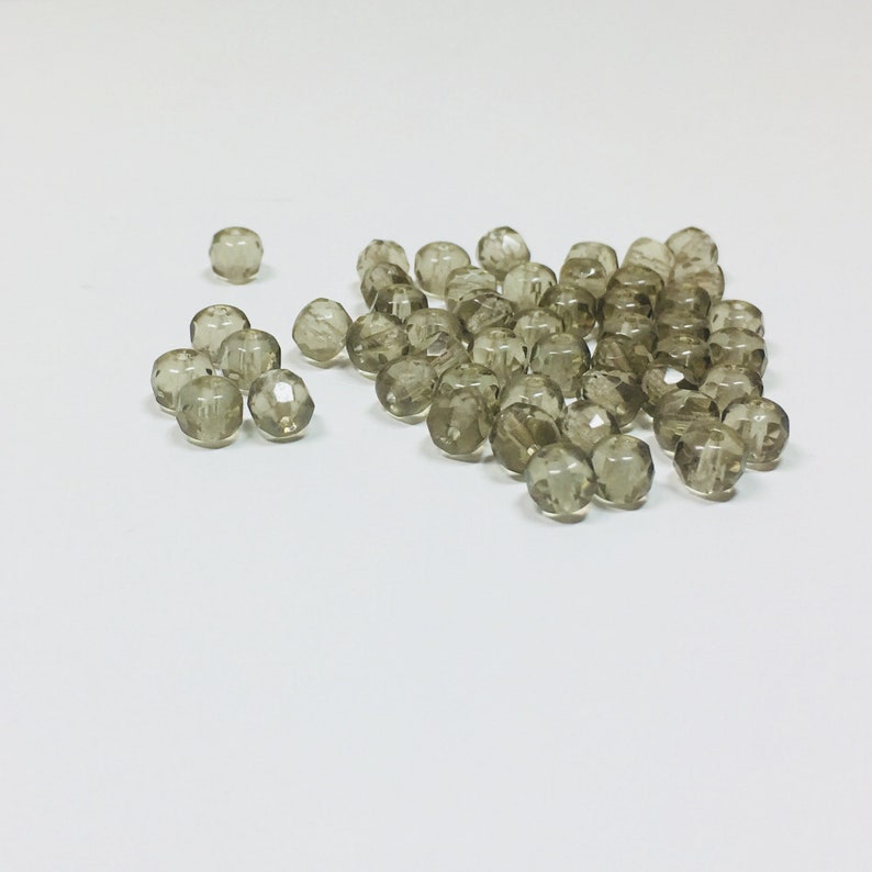 Jewelry Making Czech Grey Beads 50 Transparent Grey Czech Faceted Rondelle Faceted 3x5mm Rondelles