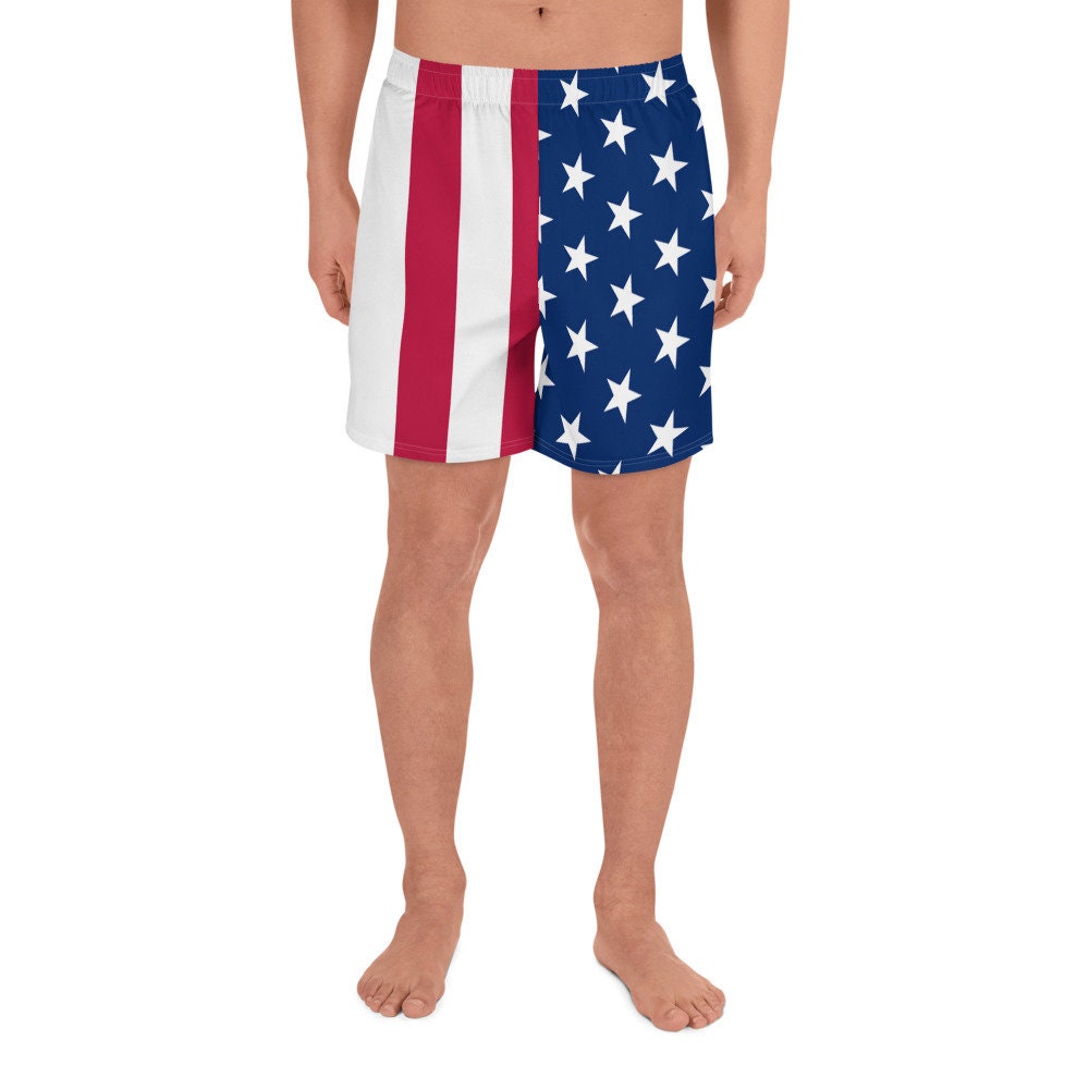 Men's American Flag Swim Trunks Etsy