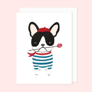 Français Bulldog Carte Saint-Valentin | Français Carte de vœux Bulldog