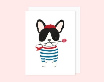 French Bulldog Valentine's Day Card | French Bulldog Greeting Card