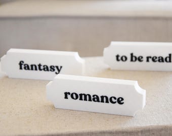 Bookshelf Labels- Home Library Organization Signs for Literary Genres Fantasy Bookish Tabs for Bookshelf Book Worm Gift Office Decor Booktok
