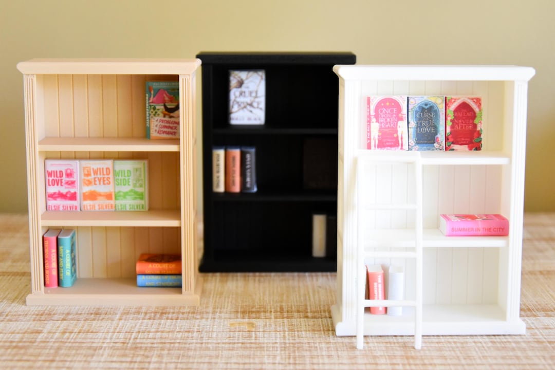 Mini Classic Bookshelf- 1:12 Scale Tiny Bookcase Book Lover Library ...