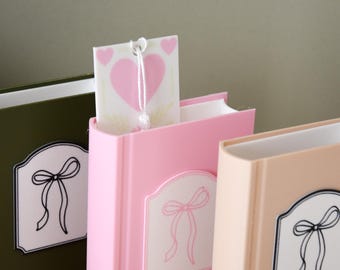Bookmark Holder Book-shaped- Bow Bookshelf Decor Home Library Organization Decor Bookish Book Worm Book Club Coquette Booktok Reader