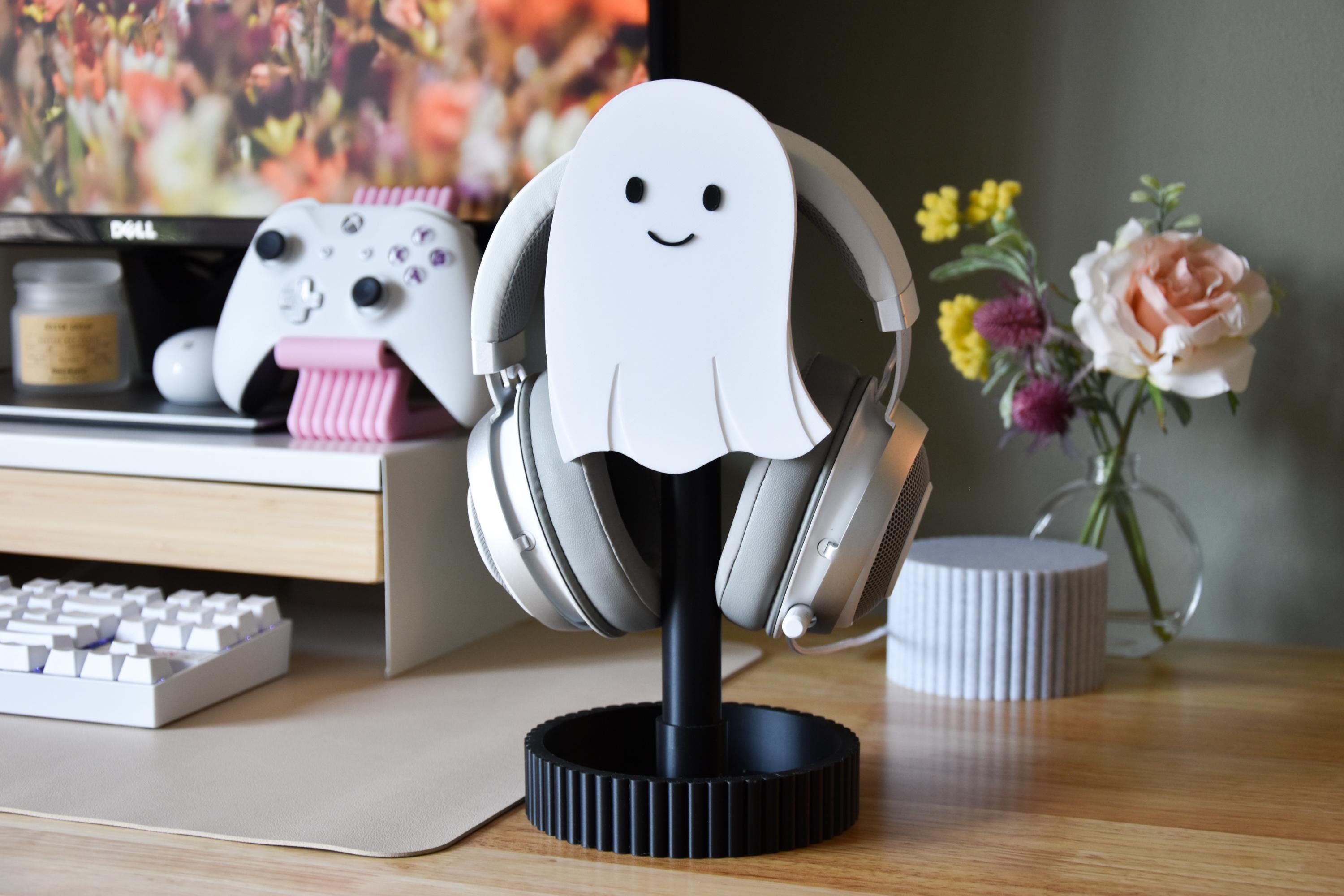 Headset Holder Ghost Headphone Stand Cute Kawaii Ghost Gaming