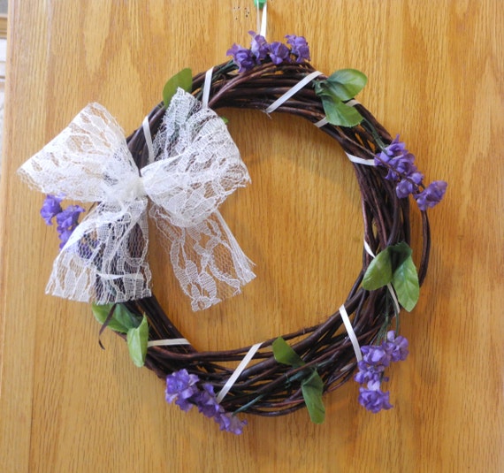 Pretty Little Willow Wreath Decorated With Purple Baby S Etsy