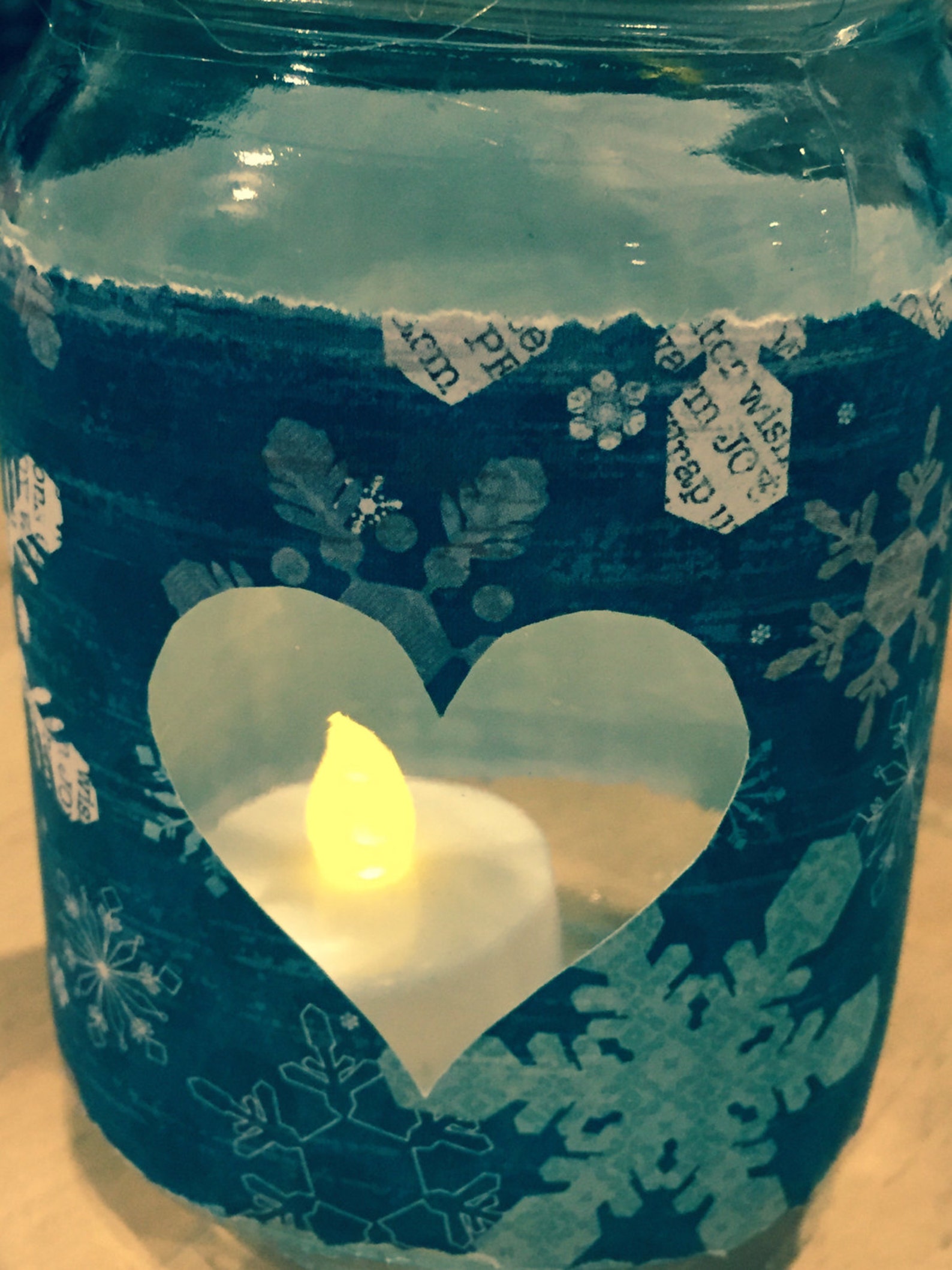 Heart candle jar decorated mason jar Valentine candle jar Etsy