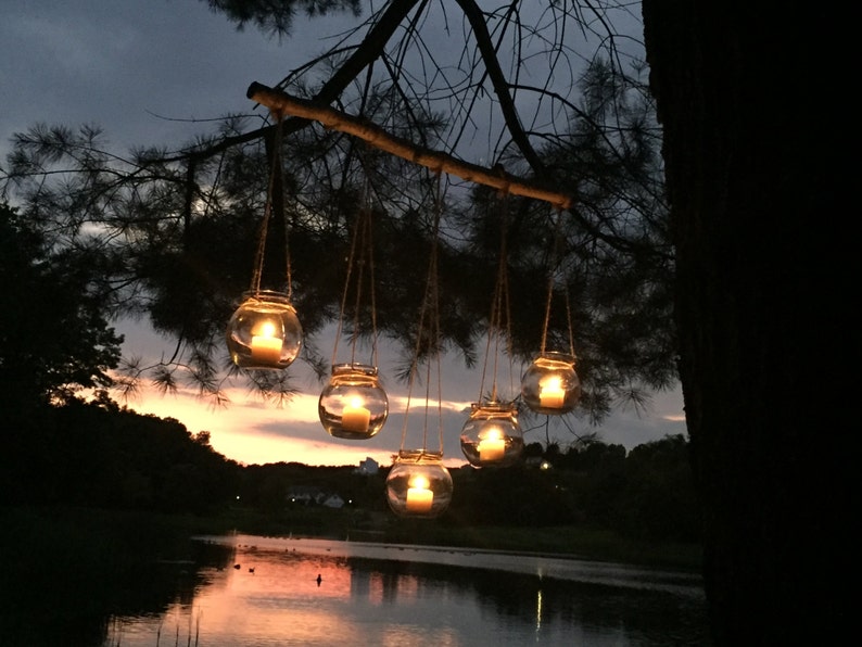 Rustic Chandelier Boho Hanging Candles Woodland Theme Indoor Outdoor Wedding Patio Decor Summer Lighting