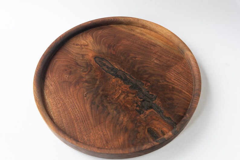 Charcuterie Board Handmade Round Walnut Platter