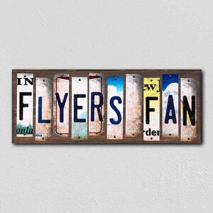 Flyers Fan License Plate Tag Strips Novelty Wood Signs WS-424 Custom Wood Sign, Anniversary Gift, Gift for Her, Gift for Him, Unique Gift