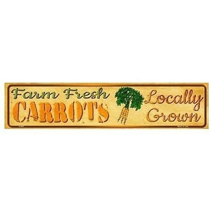 Indoor/Outdoor Farm Fresh Locally Grown Carrots Metal Mini Street Sign 4&quot; x 18&quot;