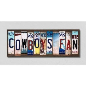 Dallas Cowboys Fan Handgefertigtes Holzschild mit Metall-Nummernschildstreifen Personalisiertes Football Fan Schild, benutzerdefiniertes Team Namensschild