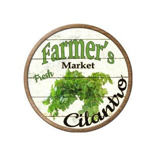 Bauernmarkt frischer Koriander Neuheit kreisförmigen Blechschild 12&quot; Farm Haus Dekor, Vintage Zeichen, Werbeschild, Metall-Schild, Bauern Zeichen