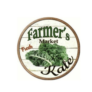 Bauernmarkt frische Kale Neuheit kreisförmigen Blechschild 12&quot; Farm Haus Dekor, Vintage Zeichen, Werbeschild, Metall-Schild, Bauern Zeichen