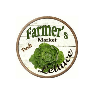 Bauernmarkt frischer Salat Neuheit kreisförmigen Blechschild 12&quot; Farm Haus Dekor, Vintage Zeichen, Werbeschild, Metall-Schild, Bauern Zeichen
