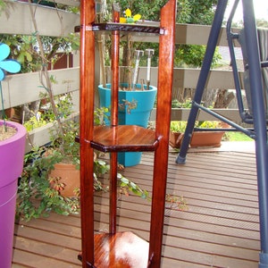 Wooden Hexagon 3 or 2 tier indoor Plant Stand image 6