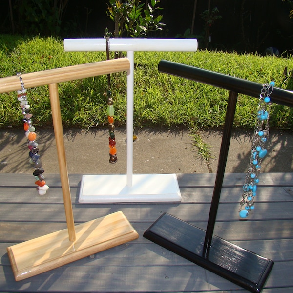 Dressed Pine Handmade Wooden T Bar Jewellery Stand