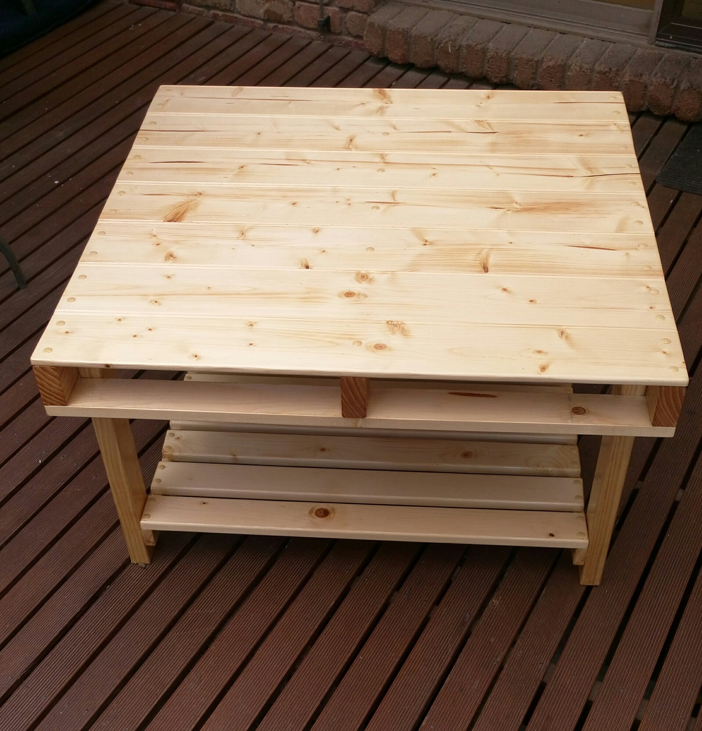 Dressed Pine Wooden Square Coffee Table Etsy